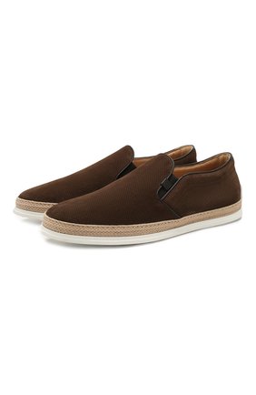 Мужские замшевые слипоны TOD’S темно-коричневого цвета по цене 32650 руб., арт. XXM0TV0C010NXG | Фото 1 Мужские замшевые слипоны TOD’S темно-коричневого цвета, арт. XXM0TV0C010NXG | Фото 1