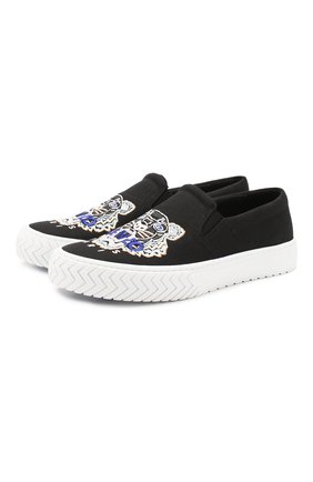 Мужские текстильные слипоны KENZO черного цвета по цене 17350 руб., арт. F965SN200F70 | Фото 1 Мужские текстильные слипоны KENZO черного цвета, арт. F965SN200F70 | Фото 1