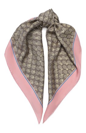 Женский шелковый платок GUCCI розового цвета по цене 36700 руб., арт. 499130/3G001 | Фото 1 Женский шелковый платок GUCCI розового цвета, арт. 499130/3G001 | Фото 1