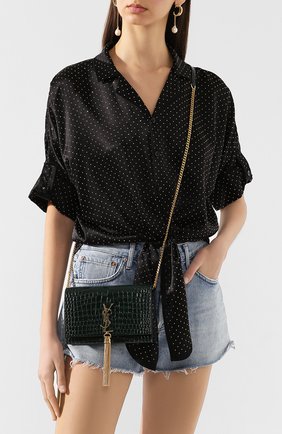 Женская сумка monogram kate small SAINT LAURENT зеленого цвета по цене 103500 руб., арт. 452159/DND1J | Фото 2 Женская сумка monogram kate small SAINT LAURENT зеленого цвета, арт. 452159/DND1J | Фото 2