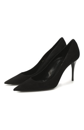 Женская замшевые туфли lexi SAINT LAURENT черного цвета по цене 42200 руб., арт. 603912/C2000 | Фото 1 Женская замшевые туфли lexi SAINT LAURENT черного цвета, арт. 603912/C2000 | Фото 1