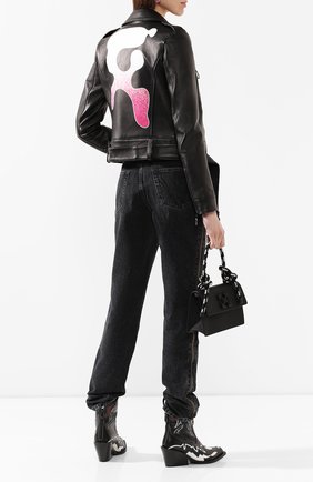 Женская кожаная куртка OFF-WHITE черного цвета по цене 180000 руб., арт. 0WJG002R209861051028 | Фото 2 Женская кожаная куртка OFF-WHITE черного цвета, арт. 0WJG002R209861051028 | Фото 2
