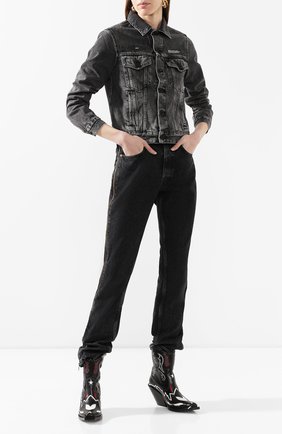 Женская джинсовая куртка OFF-WHITE темно-серого цвета по цене 54300 руб., арт. 0WYE012R207740687500 | Фото 2 Женская джинсовая куртка OFF-WHITE темно-серого цвета, арт. 0WYE012R207740687500 | Фото 2