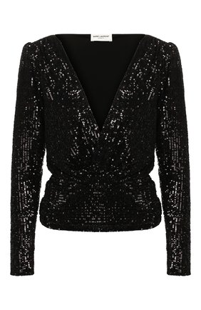 Женская блузка SAINT LAURENT черного цвета по цене 78300 руб., арт. 619394/YB0K2 | Фото 1 Женская блузка SAINT LAURENT черного цвета, арт. 619394/YB0K2 | Фото 1