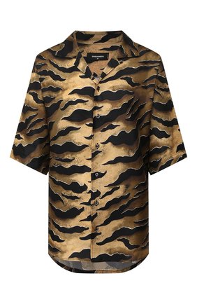 Женская шелковая блузка DSQUARED2 коричневого цвета по цене 56650 руб., арт. S72DL0648/S52758 | Фото 1 Женская шелковая блузка DSQUARED2 коричневого цвета, арт. S72DL0648/S52758 | Фото 1
