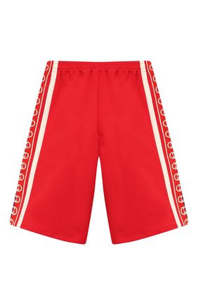Детские хлопковые шорты GUCCI красного цвета по цене 16200 руб., арт. 591499/XJB4G | Фото 2 Детские хлопковые шорты GUCCI красного цвета, арт. 591499/XJB4G | Фото 2