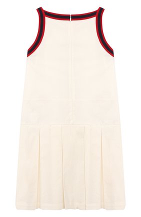 Детское хлопковое платье GUCCI белого цвета по цене 34850 руб., арт. 595341/ZB365 | Фото 2 Детское хлопковое платье GUCCI белого цвета, арт. 595341/ZB365 | Фото 2