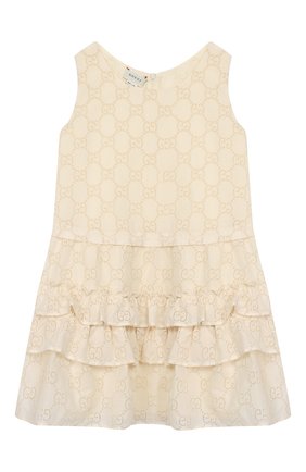 Детское хлопковое платье GUCCI белого цвета по цене 99500 руб., арт. 595345/ZABI8 | Фото 1 Детское хлопковое платье GUCCI белого цвета, арт. 595345/ZABI8 | Фото 1 (Материал внешний: Хлопок; Материал подклада: Хлопок; Рукава: Без рукавов, Короткие; Принт: Без принта; Девочки Кросс-КТ: Платье-одежда; Случай: Повседневный; Ростовка одежда: 10 - 11 лет | 140 - 146см, 12 лет | 152 см, 4 года | 104 см, 6 лет | 116 см, 8 лет | 128 см)