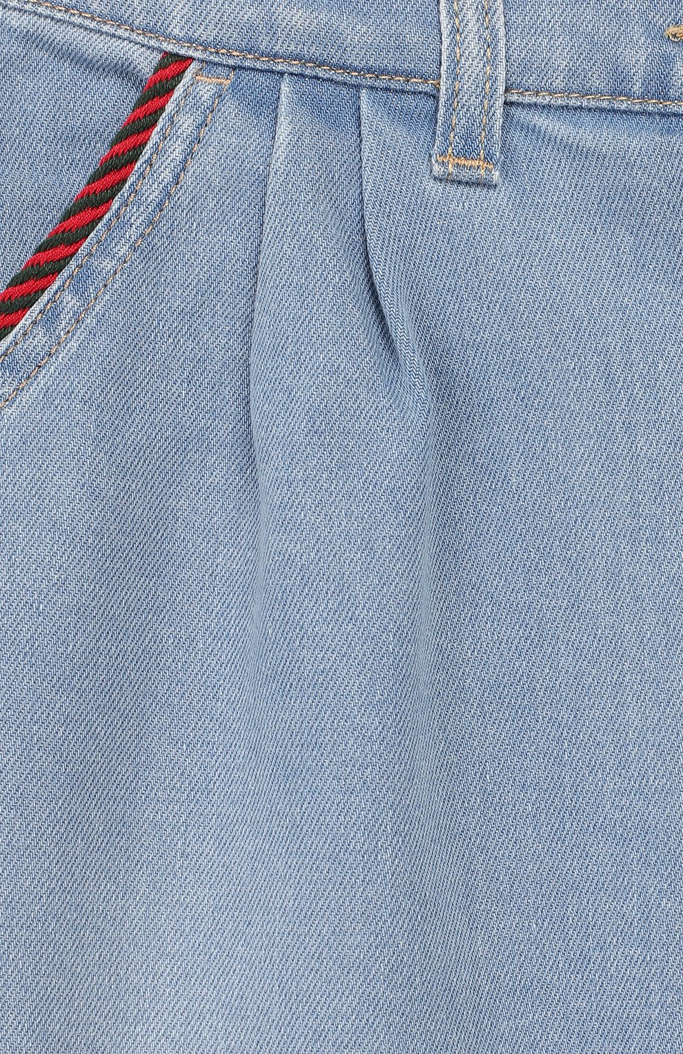 Детская джинсовая юбка GUCCI голубого цвета, арт. 595877/XDA19 | Фото 3 (Кросс-КТ: Деним; Материал внешний: Хлопок; Ростовка одежда: 10 - 11 лет | 140 - 146см, 12 лет | 152 см, 6 лет | 116 см, 8 лет | 128 см)