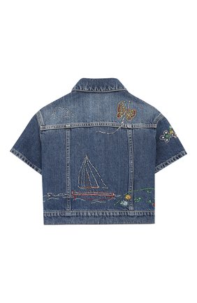 Детская джинсовая куртка GUCCI синего цвета по цене 79850 руб., арт. 595880/XDA2B | Фото 2 Детская джинсовая куртка GUCCI синего цвета, арт. 595880/XDA2B | Фото 2 (Материал внешний: Хлопок; Рукава: Короткие; Кросс-КТ: Деним, Сезон: лето; Ростовка одежда: 4 года | 104 см, 5 лет | 110 см, 6 лет | 116 см, 8 лет | 128 см)