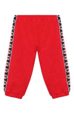 Детские хлопковые джоггеры GUCCI красного цвета по цене 21750 руб., арт. 600054/XJB4G | Фото 1 Детские хлопковые джоггеры GUCCI красного цвета, арт. 600054/XJB4G | Фото 1 (Кросс-КТ НВ: Джоггеры; Ростовка одежда: 12 мес | 80 см, 18 мес | 86 см, 24 мес | 92 см, 3 года | 98 см, 0 - 3 мес | 50 - 60 см, 36 мес | 98 см, 3 мес | 62 см, 9 мес | 74 см)