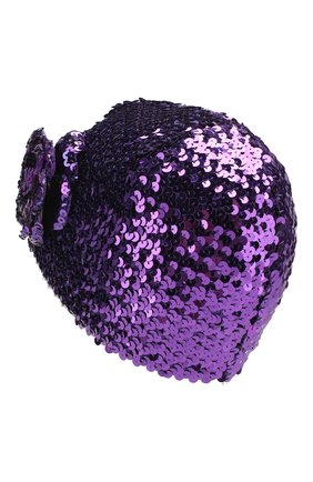 Детского шапка GUCCI фиолетового цвета, арт. 610952/4K023 | Фото 2 (Материал: Синтетический материал, Текстиль, Хлопок)