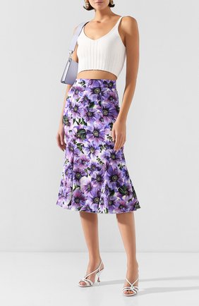 Женская шелковая юбка DOLCE & GABBANA фиолетового цвета по цене 109000 руб., арт. F4BPJT/FSAZ0 | Фото 2 Женская шелковая юбка DOLCE & GABBANA фиолетового цвета, арт. F4BPJT/FSAZ0 | Фото 2