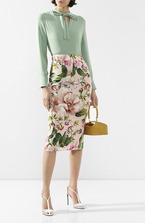 Женская шелковая юбка DOLCE & GABBANA розового цвета по цене 59950 руб., арт. F4BSYT/FSAZK | Фото 2 Женская шелковая юбка DOLCE & GABBANA розового цвета, арт. F4BSYT/FSAZK | Фото 2