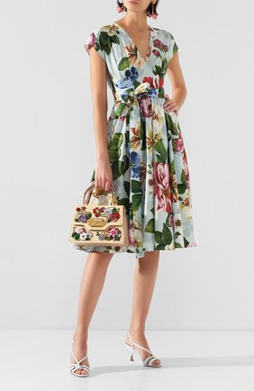 Женское хлопковое платье DOLCE & GABBANA голубого цвета по цене 152000 руб., арт. F6H3WT/HS5GB | Фото 2 Женское хлопковое платье DOLCE & GABBANA голубого цвета, арт. F6H3WT/HS5GB | Фото 2