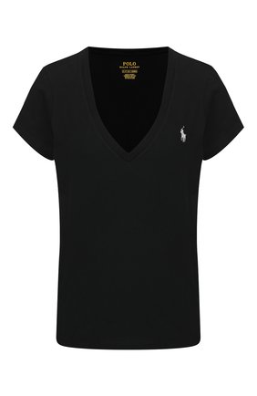 Женская хлопковая футболка POLO RALPH LAUREN черного цвета по цене 6200 руб., арт. 211810419 | Фото 1 Женская хлопковая футболка POLO RALPH LAUREN черного цвета, арт. 211810419 | Фото 1