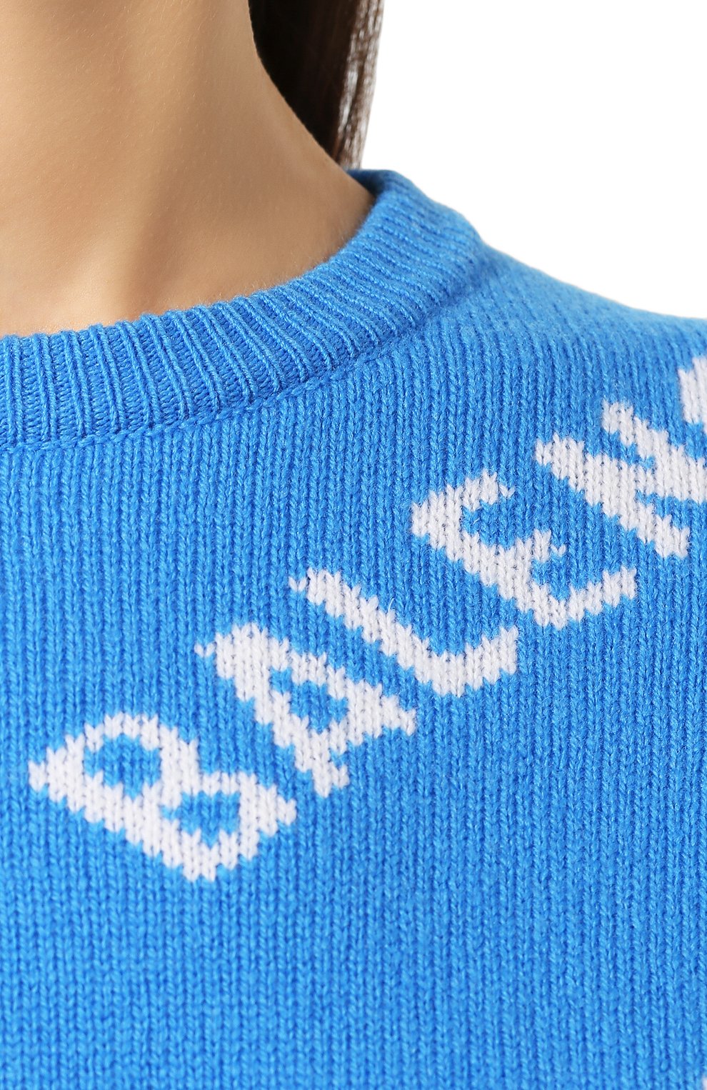 Женский голубой шерстяной свитер BALENCIAGA — купить за 0 руб. в