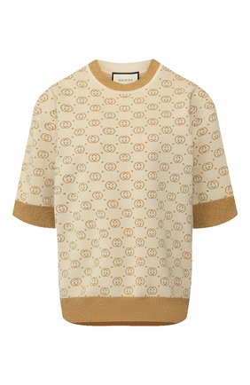 Женская шерстяной пуловер GUCCI бежевого цвета по цене 73950 руб., арт. 605920/XKAHT | Фото 1 Женская шерстяной пуловер GUCCI бежевого цвета, арт. 605920/XKAHT | Фото 1