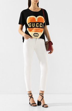 Женская хлопковая футболка GUCCI черного цвета по цене 49050 руб., арт. 492347/XJB72 | Фото 2 Женская хлопковая футболка GUCCI черного цвета, арт. 492347/XJB72 | Фото 2