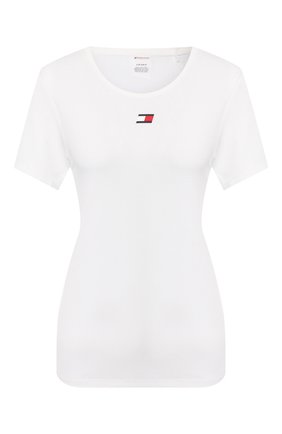 Женская хлопковая футболка TOMMY HILFIGER белого цвета по цене 4990 руб., арт. S10S100482 | Фото 1 Женская хлопковая футболка TOMMY HILFIGER белого цвета, арт. S10S100482 | Фото 1