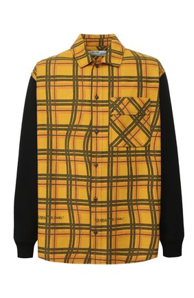 Мужская хлопковая рубашка OFF-WHITE желтого цвета по цене 41050 руб., арт. 0MGA101S20H480256010 | Фото 1 Мужская хлопковая рубашка OFF-WHITE желтого цвета, арт. 0MGA101S20H480256010 | Фото 1