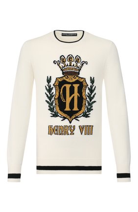 Мужской кашемировый свитер DOLCE & GABBANA белого цвета по цене 87950 руб., арт. GX841T/JAWUV | Фото 1 Мужской кашемировый свитер DOLCE & GABBANA белого цвета, арт. GX841T/JAWUV | Фото 1