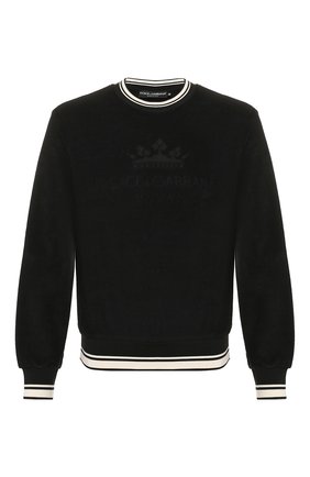 Мужской хлопковый свитшот DOLCE & GABBANA черного цвета по цене 39200 руб., арт. G90W6T/FJ7B3 | Фото 1 Мужской хлопковый свитшот DOLCE & GABBANA черного цвета, арт. G90W6T/FJ7B3 | Фото 1