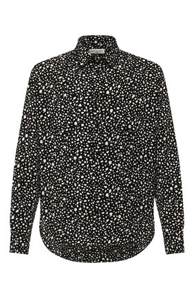 Мужская рубашка из вискозы SAINT LAURENT черно-белого цвета по цене 59950 руб., арт. 520149/Y1A78 | Фото 1 Мужская рубашка из вискозы SAINT LAURENT черно-белого цвета, арт. 520149/Y1A78 | Фото 1