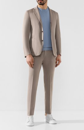 Мужской костюм из смеси шерсти и хлопка Z ZEGNA бежевого цвета по цене 174000 руб., арт. VUY88/ZZAY01 | Фото 1 Мужской костюм из смеси шерсти и хлопка Z ZEGNA бежевого цвета, арт. VUY88/ZZAY01 | Фото 1 (Материал внешний: Шерсть, Хлопок; Рукава: Длинные; Костюмы М: Однобортный; Стили: Кэжуэл)