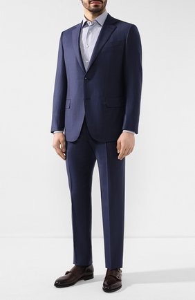Мужская хлопковая сорочка ERMENEGILDO ZEGNA синего цвета по цене 30800 руб., арт. 701327/9MS0PA | Фото 2 Мужская хлопковая сорочка ERMENEGILDO ZEGNA синего цвета, арт. 701327/9MS0PA | Фото 2