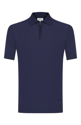 Мужское хлопковое поло BRIONI темно-синего цвета по цене 61800 руб., арт. UMS20L/08K01 | Фото 1 Мужское хлопковое поло BRIONI темно-синего цвета, арт. UMS20L/08K01 | Фото 1 (Материал внешний: Хлопок; Рукава: Короткие; Длина (для топов): Стандартные; Застежка: Молния; Региональные ограничения белый список (Axapta Mercury): RU)
