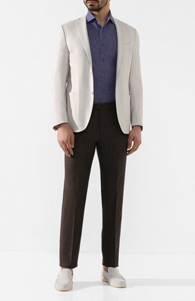 Мужская льняная рубашка CORNELIANI синего цвета по цене 25350 руб., арт. 85I126-0111912/00 | Фото 2 Мужская льняная рубашка CORNELIANI синего цвета, арт. 85I126-0111912/00 | Фото 2