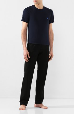 Мужские хлопковая футболка EMPORIO ARMANI темно-синего цвета по цене 4765 руб., арт. 110853/0P512 | Фото 2 Мужские хлопковая футболка EMPORIO ARMANI темно-синего цвета, арт. 110853/0P512 | Фото 2