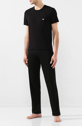 Мужские хлопковая футболка EMPORIO ARMANI черного цвета по цене 4765 руб., арт. 110853/0P512 | Фото 2 Мужские хлопковая футболка EMPORIO ARMANI черного цвета, арт. 110853/0P512 | Фото 2