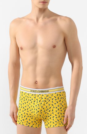 Мужские хлопковые боксеры DOLCE & GABBANA желтого цвета по цене 5725 руб., арт. M3A03J/HS7AX | Фото 2 Мужские хлопковые боксеры DOLCE & GABBANA желтого цвета, арт. M3A03J/HS7AX | Фото 2