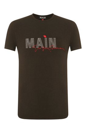 Мужская футболка из вискозы GIORGIO ARMANI хаки цвета по цене 35550 руб., арт. 3HST80/SJP4Z | Фото 1 Мужская футболка из вискозы GIORGIO ARMANI хаки цвета, арт. 3HST80/SJP4Z | Фото 1 (Рукава: Короткие; Длина (для топов): Стандартные; Стили: Кэжуэл; Материал внешний: Вискоза; Принт: С принтом)