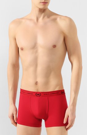 Мужские хлопковые боксеры DOLCE & GABBANA красного цвета по цене 5445 руб., арт. M4B38J/FUECH | Фото 2 Мужские хлопковые боксеры DOLCE & GABBANA красного цвета, арт. M4B38J/FUECH | Фото 2