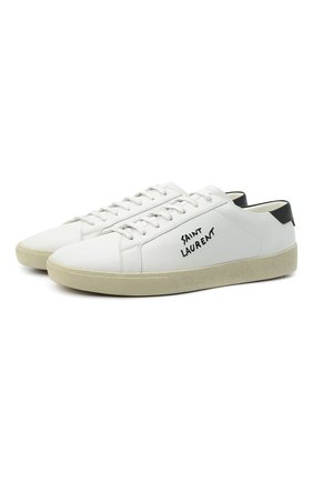 Мужские кожаные кеды court classic sl/06 SAINT LAURENT белого цвета по цене 43800 руб., арт. 610685/08G10 | Фото 1 Мужские кожаные кеды court classic sl/06 SAINT LAURENT белого цвета, арт. 610685/08G10 | Фото 1
