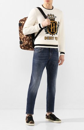 Мужские текстильные кеды SAINT LAURENT хаки цвета по цене 39150 руб., арт. 603404/1IR50 | Фото 2 Мужские текстильные кеды SAINT LAURENT хаки цвета, арт. 603404/1IR50 | Фото 2