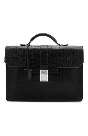 Мужской портфель из кожи аллигатора ZILLI черного цвета по цене 1715000 руб., арт. MJL-0BB08-10100/0001/AMIS | Фото 1 Мужской портфель из кожи аллигатора ZILLI черного цвета, арт. MJL-0BB08-10100/0001/AMIS | Фото 1
