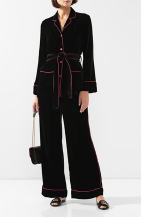 Женская бархатная рубашка DOLCE & GABBANA черного цвета по цене 145500 руб., арт. F5I89T/FUVKQ | Фото 2 Женская бархатная рубашка DOLCE & GABBANA черного цвета, арт. F5I89T/FUVKQ | Фото 2