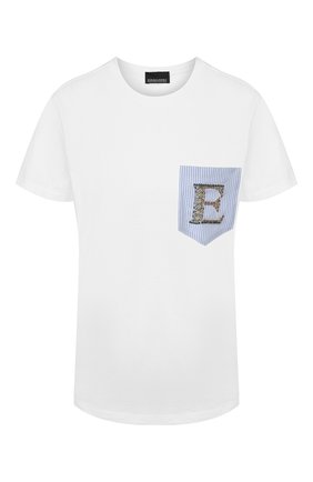 Женская хлопковая футболка ERMANNO ERMANNO SCERVINO белого цвета по цене 12100 руб., арт. 46T TS12 JC0 | Фото 1 Женская хлопковая футболка ERMANNO ERMANNO SCERVINO белого цвета, арт. 46T TS12 JC0 | Фото 1