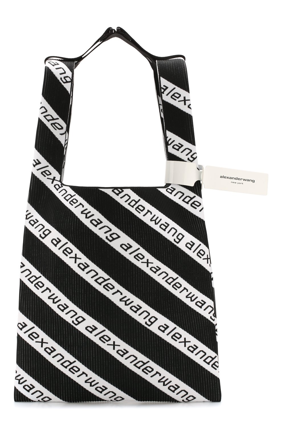 Женский сумка-шопер ALEXANDER WANG черно-белого цвета, арт. 20C120R239 | Фото 1