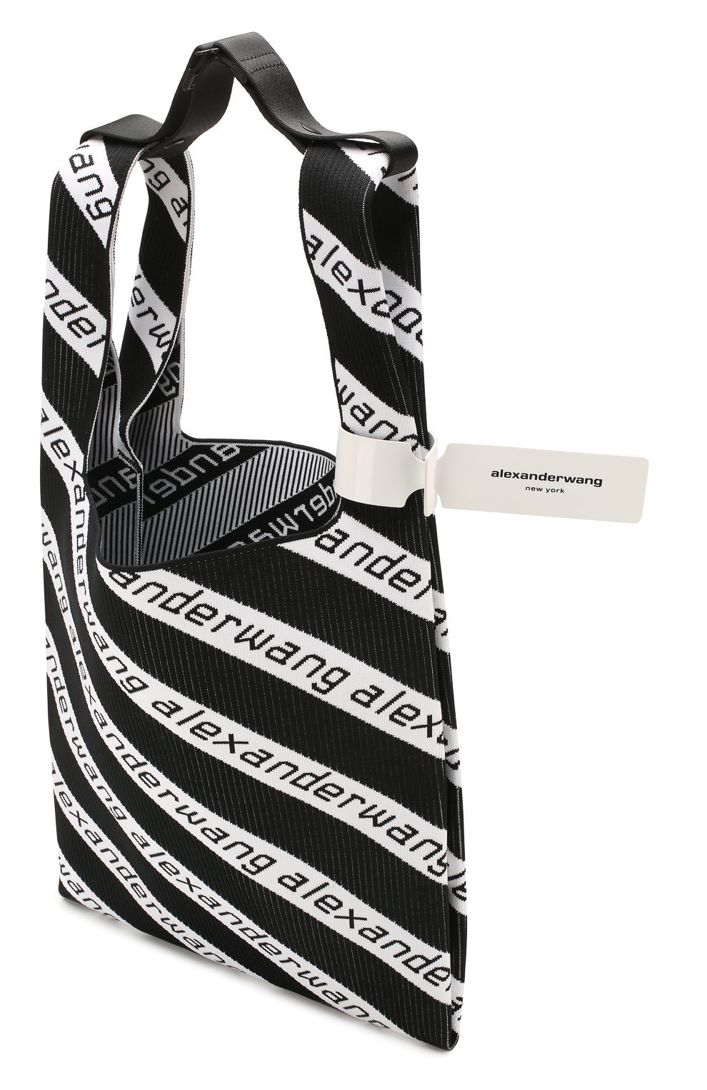 Женский сумка-шопер ALEXANDER WANG черно-белого цвета по цене 34450 руб., арт. 20C120R239 | Фото 4 Женский сумка-шопер ALEXANDER WANG черно-белого цвета, арт. 20C120R239 | Фото 4