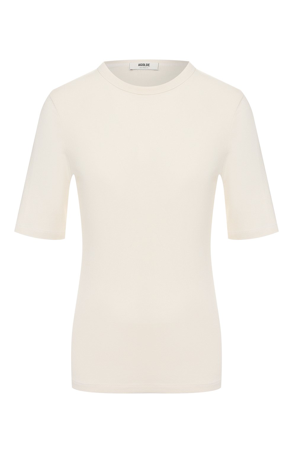 Женская хлопковая футболка AGOLDE белого цвета, арт. A7049 | Фото 1 (Принт: Без принта; Рукава: Короткие; Длина (для топов): Стандартные; Материал внешний: Хлопок; Стили: Классический, Минимализм, Кэжуэл; Женское Кросс-КТ: Футболка-одежда)
