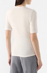 Женская хлопковая футболка AGOLDE белого цвета, арт. A7049 | Фото 4 (Принт: Без принта; Рукава: Короткие; Длина (для �топов): Стандартные; Материал внешний: Хлопок; Стили: Классический, Минимализм, Кэжуэл; Женское Кросс-КТ: Футболка-одежда)