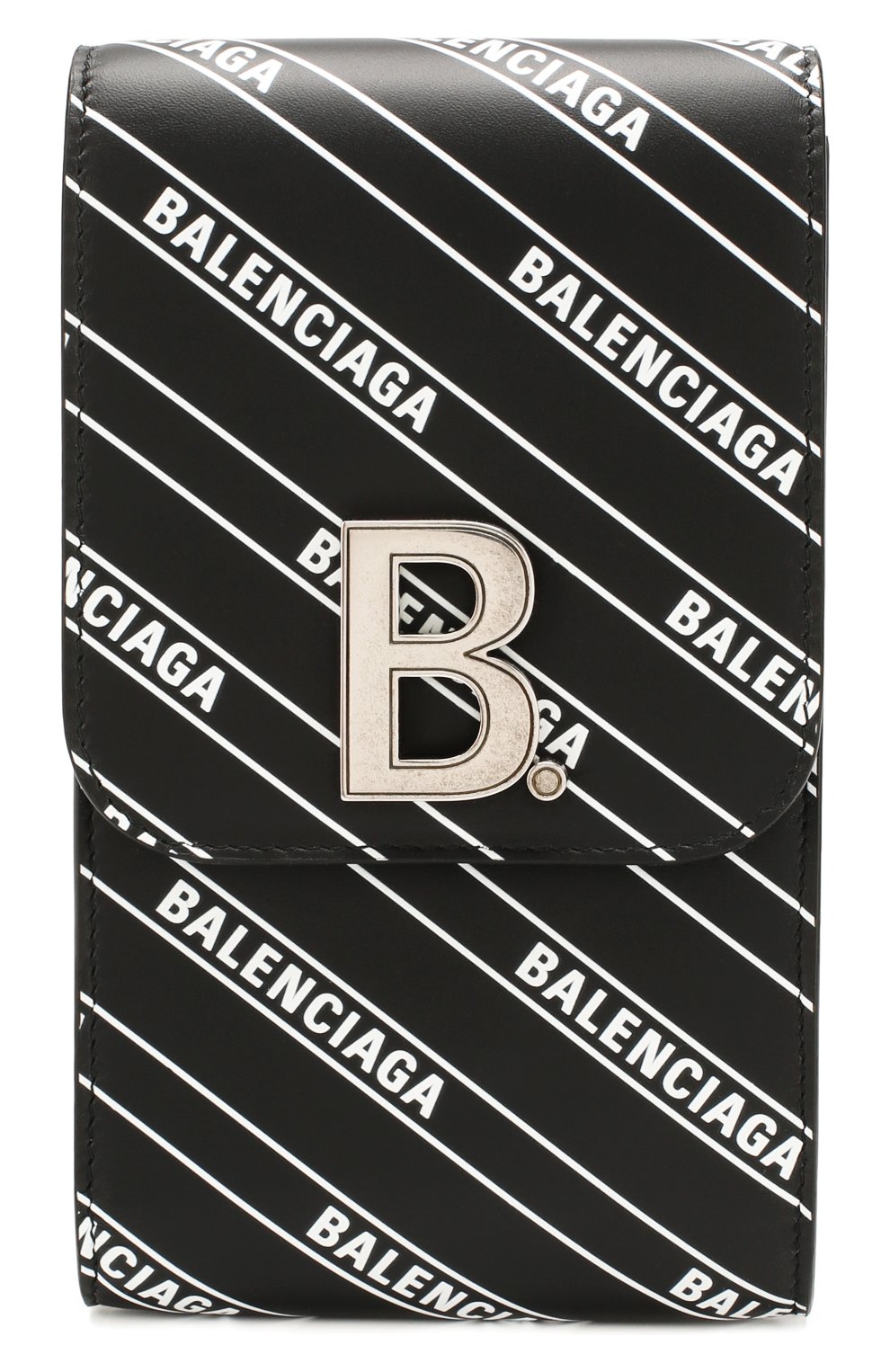 Мужская кожаная сумка BALENCIAGA черно-белого цвета, арт. 600201/1NH6Y | Фото 1 (Материал: Натуральная кожа; Размер: mini; Ремень/цепочка: На ремешке)