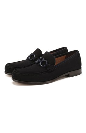Мужские замшевые лоферы SALVATORE FERRAGAMO темно-синего цвета по цене 49950 руб., арт. Z-07231893E | Фото 1 Мужские замшевые лоферы SALVATORE FERRAGAMO темно-синего цвета, арт. Z-07231893E | Фото 1