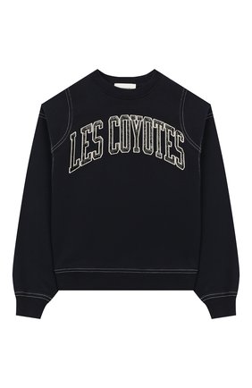Детский хлопковый свитшот LES COYOTES DE PARIS голубого цвета по цене 9950 руб., арт. 111-21-064 | Фото 1 Детский хлопковый свитшот LES COYOTES DE PARIS голубого цвета, арт. 111-21-064 | Фото 1