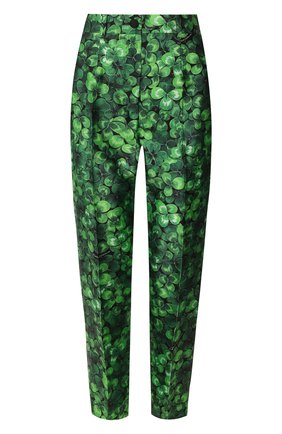 Женские шелковые брюки DOLCE & GABBANA зеленого цвета по цене 83150 руб., арт. FTAM0T/IS1AX | Фото 1 Женские шелковые брюки DOLCE & GABBANA зеленого цвета, арт. FTAM0T/IS1AX | Фото 1